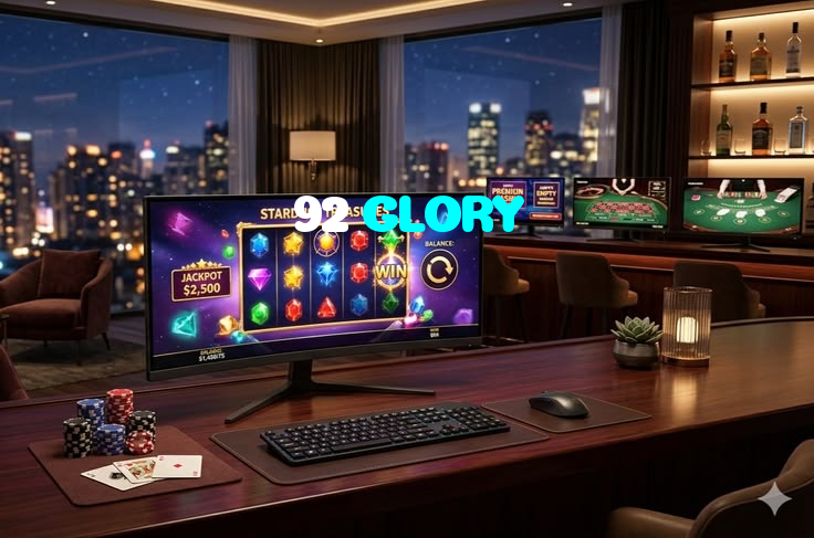 92 GLORY casino presented on mobile device in Pakistan with slots and live games